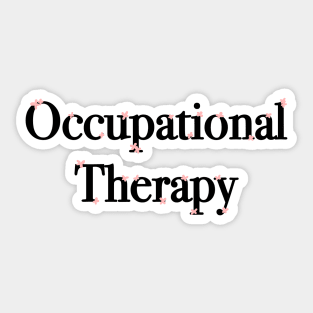 Occupational Therapy Mini Flowers - Black and Pink Sticker